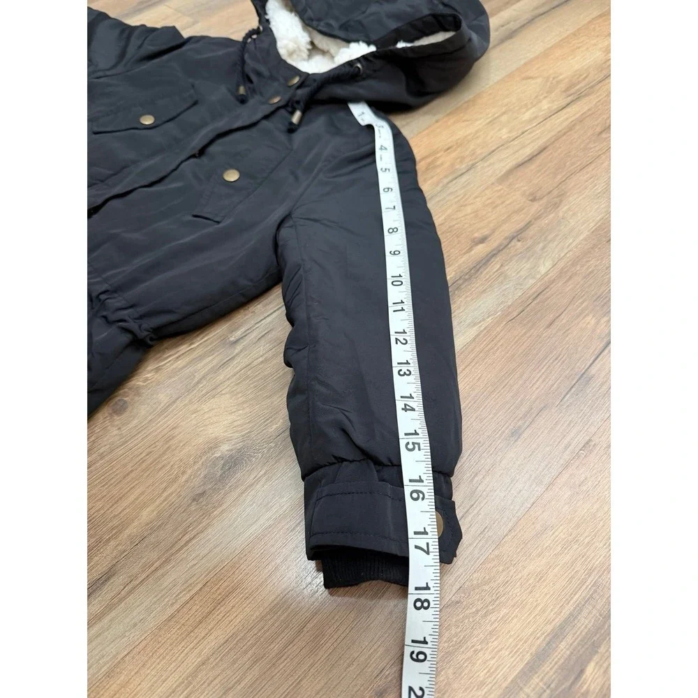 Copper Key Girls Black Hooded Parka Sherpa Lined Winter Coat Size‎ 6/6X